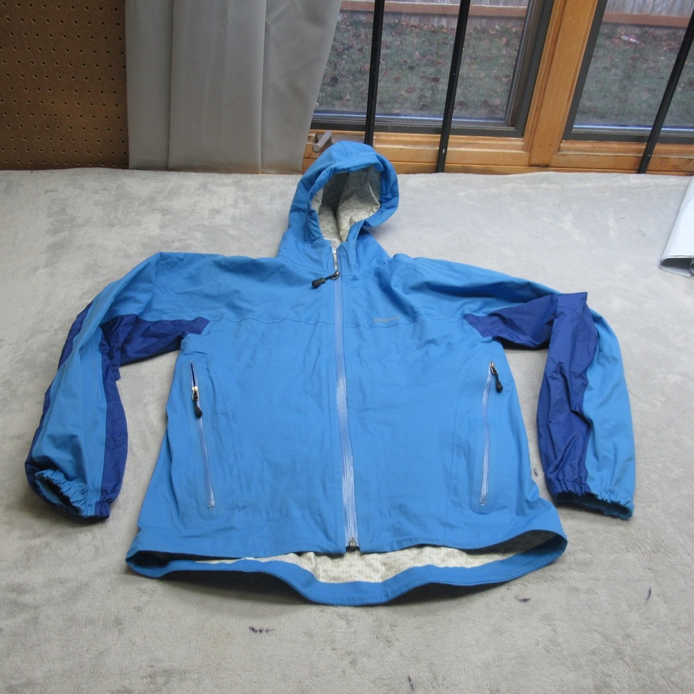 Patagonia Jacket Women Small Blue Hood FullZip Wind Waterproof Torrentshell Pack